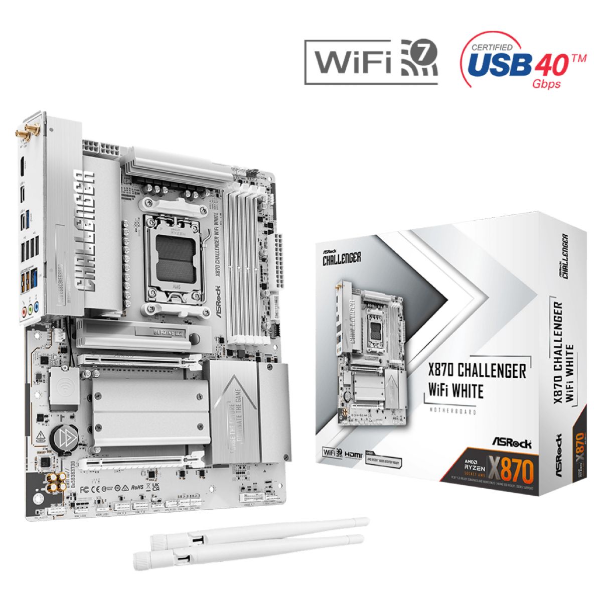 Motherboard Asrock X870 Challenger Wifi White Am5