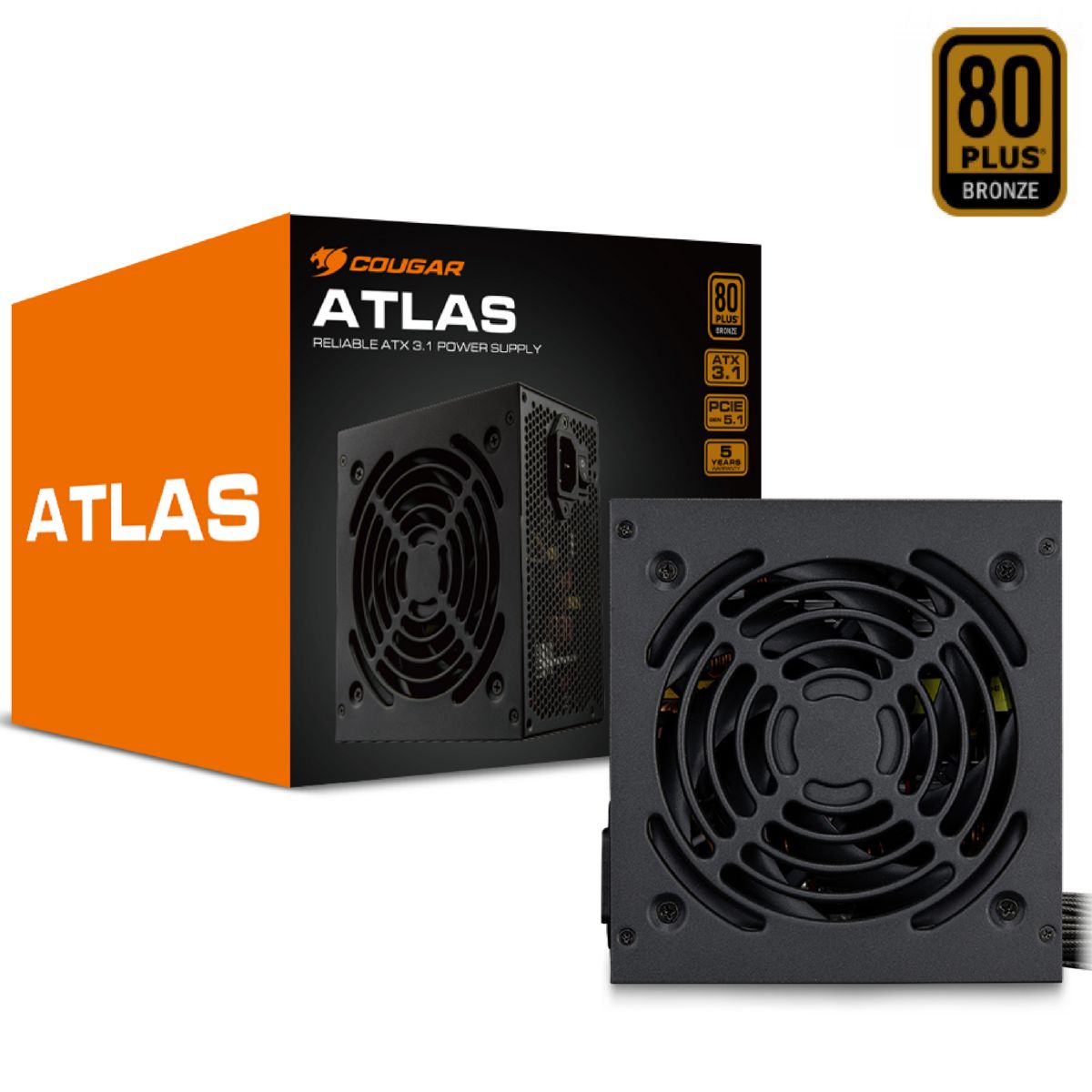Fuente Cougar Atlas 750 80 Plus Bronce Atx 3.1