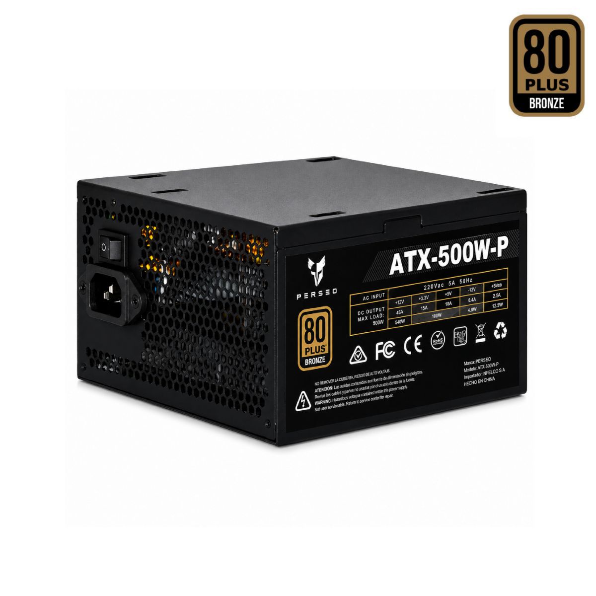 Fuente Perseo 500w 80 Plus Bronze