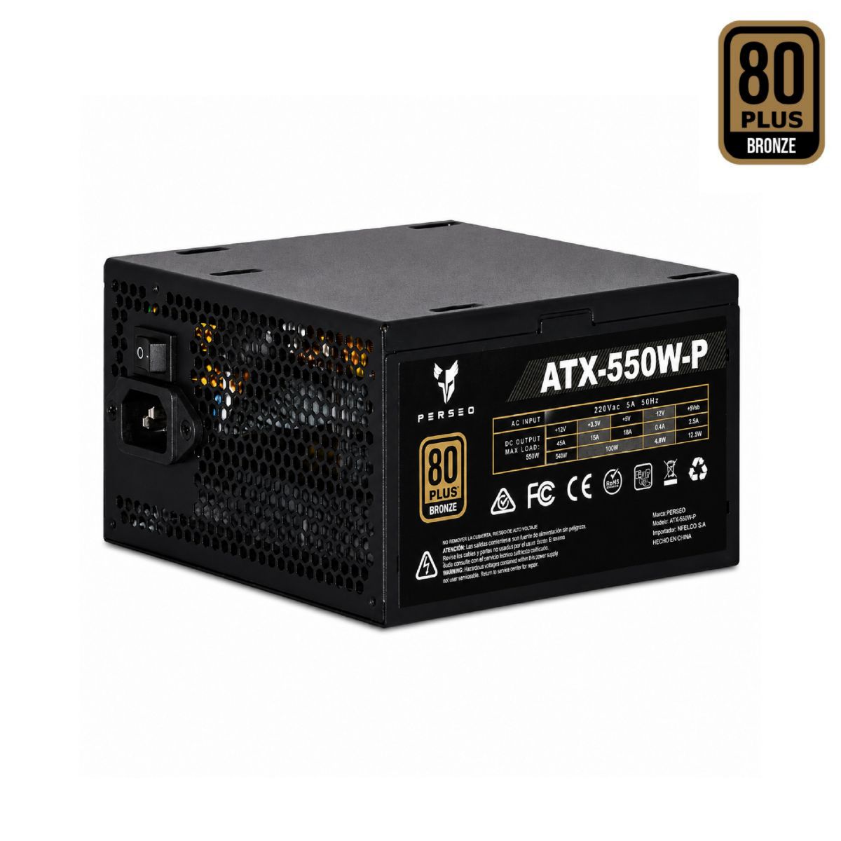 Fuente Perseo 550w 80 Plus Bronze
