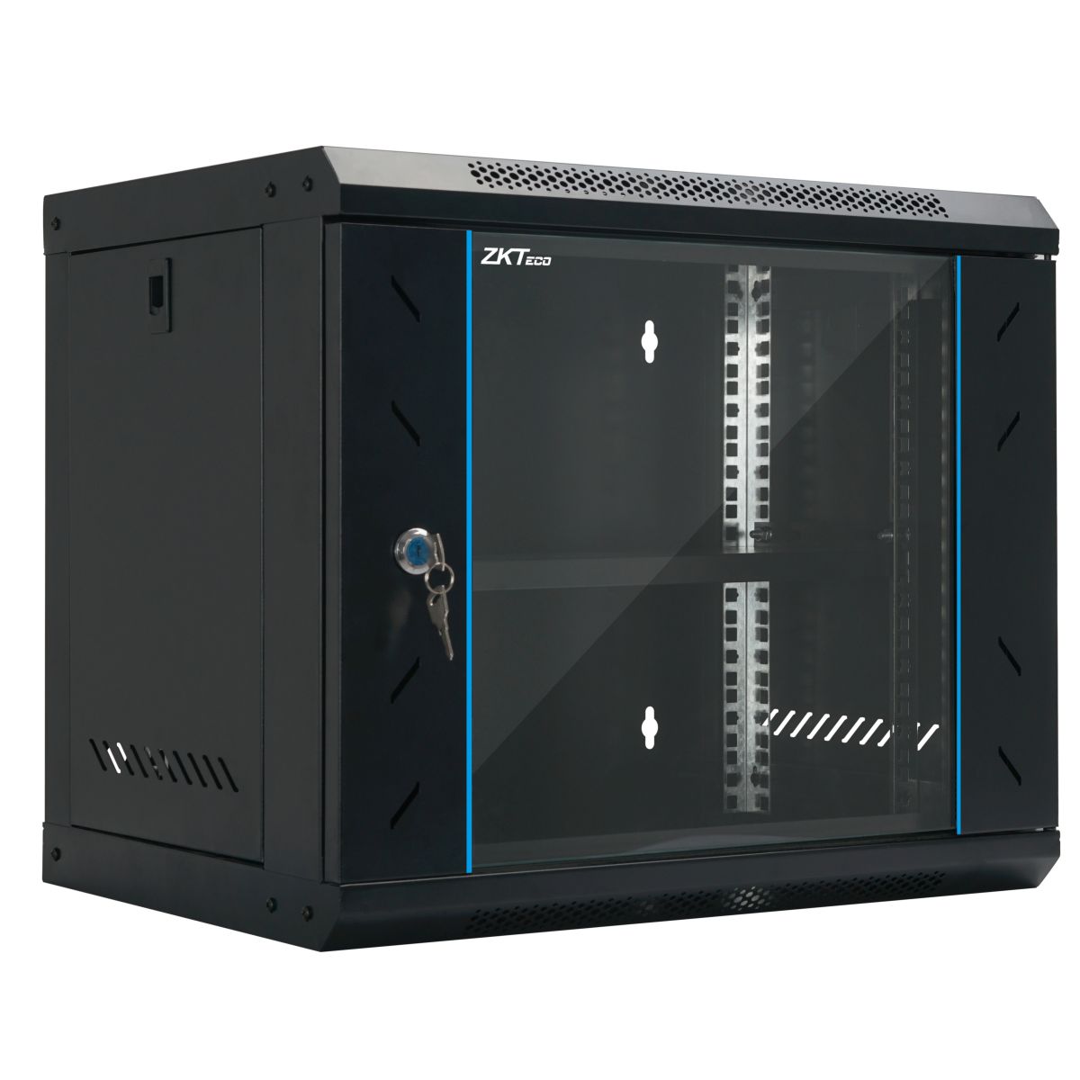Rack Zkteco 4u de Pared con Vidrio Templado